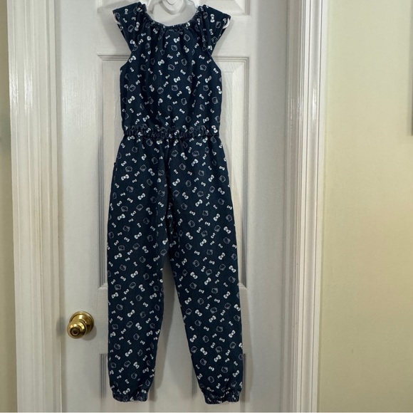 Hello Kitty Girl Blue Jean Short Sleeve Romper - Picture 6 of 12